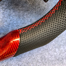 Load image into Gallery viewer, CZD auto parts for Honda 10th gen Accord EXL EX LX 2018-2022 carbon fiber steering wheel with red carbon fiber top &amp; bottom