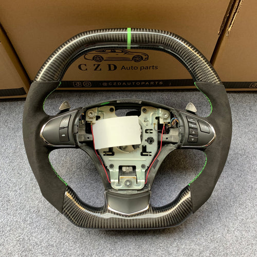 CZD autoparts for  Chevrolet Corvette C6 Z06 C6 2005-2013 carbon fiber steering wheel with  alcantara leather side