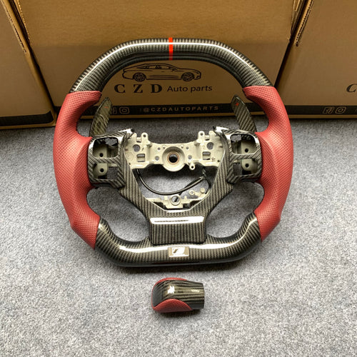 CZD auto parts carbon fiber steering wheel for Lexus RC300 RC350 2014-2020 with flat top flat bottom shape