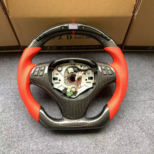 Load image into Gallery viewer, CZD auto parts for BMW 1 Series E81 E82 E87 E88 2008-2013 carbon fiber steering wheel with red perforated leather side &amp; LED