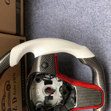 Load image into Gallery viewer, Tesla Model 3 2017/2018/2019/2020 carbon fiber steering wheel from CZD with red trim