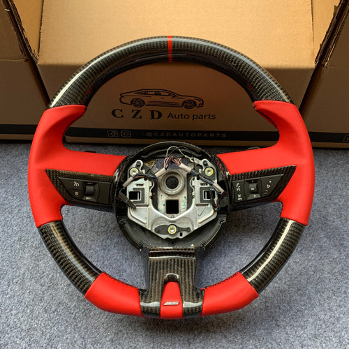 CZD auto parts carbon fiber steering wheel for camaro 2010-2011 with red stripe