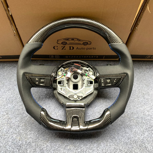 CZD auto parts carbon fiber steering wheel for camaro 2010-2011 with blue stitching