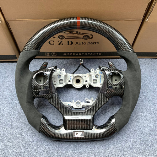 CZD auto parts carbon fiber steering wheel for Lexus IS250 IS300 IS350 2014-2020 with red stripe