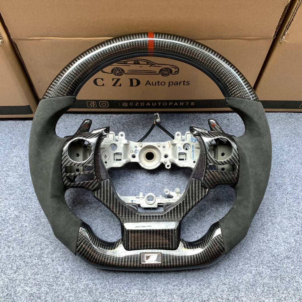 CZD auto parts carbon fiber steering wheel for Lexus IS250 IS300 IS350 2014-2020 with red stripe