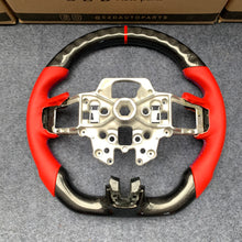 Load image into Gallery viewer, CZD autoparts for Ford Mustang 2015-2017 carbon fiber steering wheel with red smooth leather