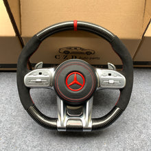 Load image into Gallery viewer, CZD auto parts for Mercedes Benz AMG A35 W177 GT C190 C43 W205 C63S W205 CLA35 C118 2019-2021 carbon fiber steering wheel with gloss black carbon fiber
