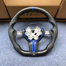 Load image into Gallery viewer, CZD Autoparts For BMW X5 M F85 X6 M F86 carbon fiber steering wheel inner trim in gloss blue