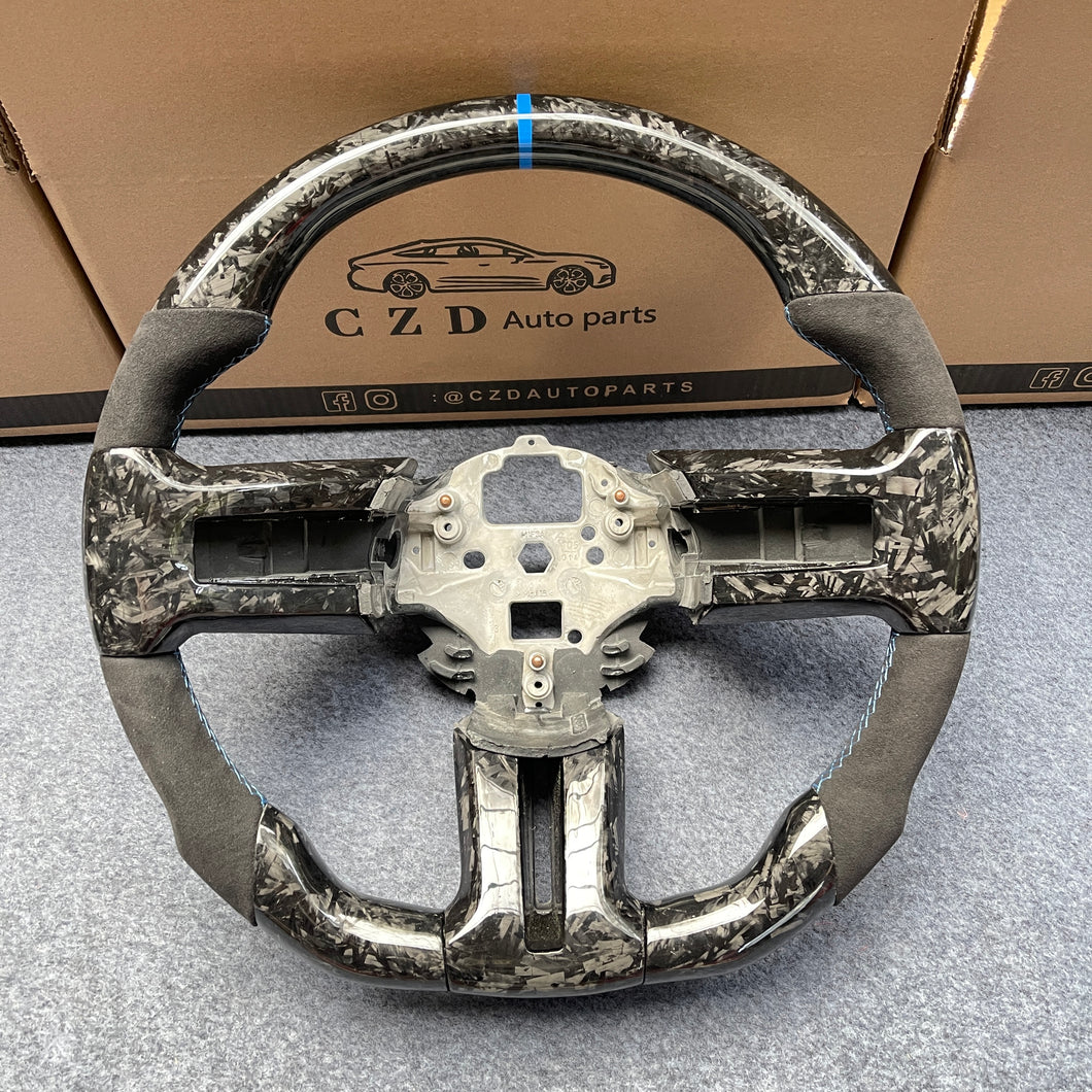 CZD auto parts carbon fiber steering wheel for Ford Mustang 2010-2014 with forged carbon fiber