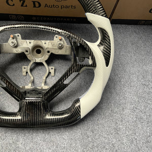 czd auto parts carbon fiber steering wheel for infiniti g37 with white leather
