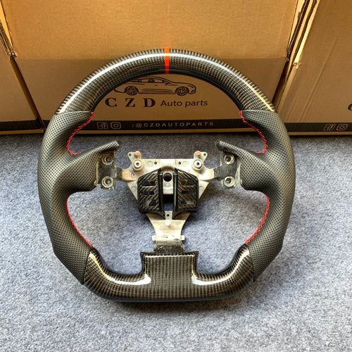 czd auto parts carbon fiber steering wheel for Infiniti G35 with red stripe