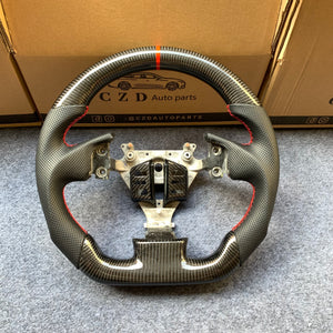 czd auto parts carbon fiber steering wheel for Infiniti G35 with red stripe