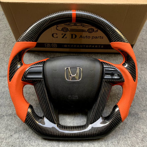 czd auto parts carbon fiber steering wheel for Honda 8th gen Accord 2008-2012 with airbag cover