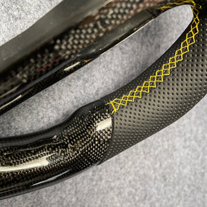 czd auto parts carbon fiber steering wheel for Infiniti G37 with yellow stripe