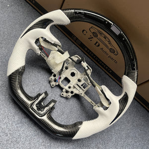 czd auto parts carbon fiber steering wheel for Ford Mustang/SHELBY GT350R GENUINE with white perforated leather
