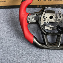 Load image into Gallery viewer, CZD auto parts for Honda 11th gen Civic XI 2021-2022 carbon fiber steering wheel with red perforated leather side
