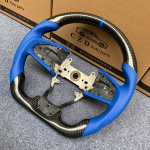 czd auto parts carbon fiber steering wheel for Honda 10th gen Civic SI 2016-2021 with blue perforated leather