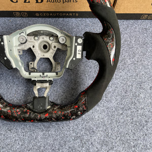 czd auto parts carbon fiber steering wheel for nissan 370z with red stitch