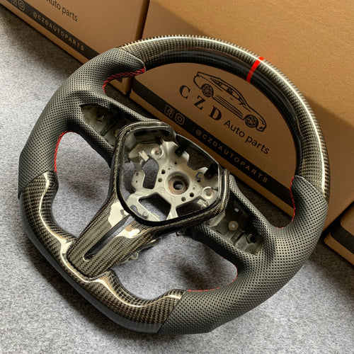 czd auto parts carbon fiber steering wheel for Infiniti Q60 2016-2018 with red stripe