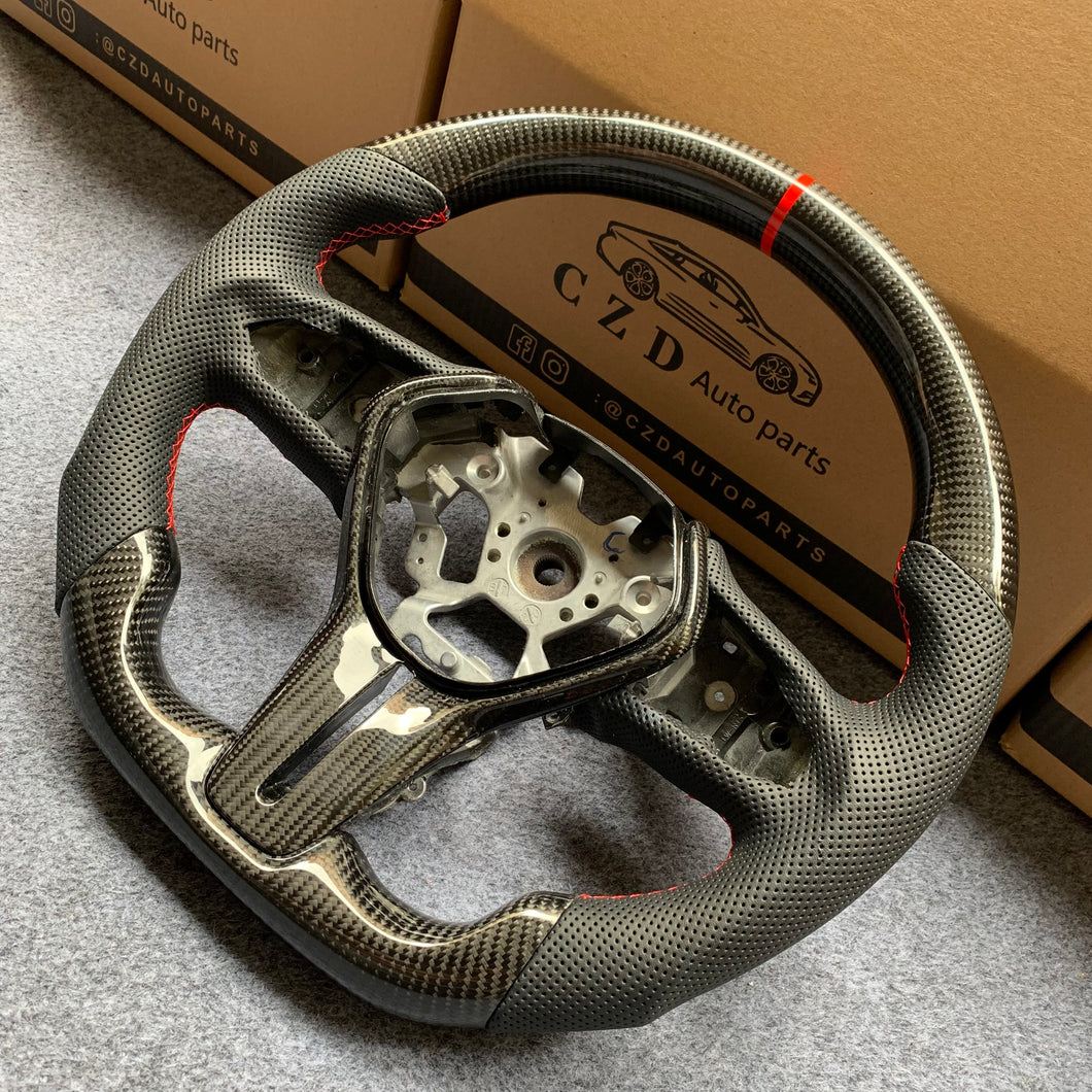czd auto parts carbon fiber steering wheel for Infiniti Q60 2016-2018 with red stripe