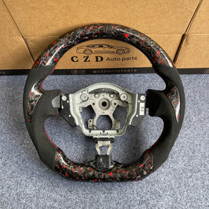 czd auto parts carbon fiber steering wheel for nissan 370z with red stitch