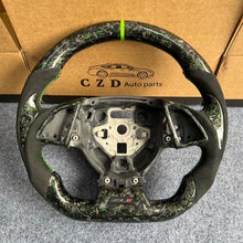 Load image into Gallery viewer, CZD auto parts for Chevrolet 6th gen Camaro 2016-2020 carbon fiber steering wheel with forged carbon fiber with green  wire