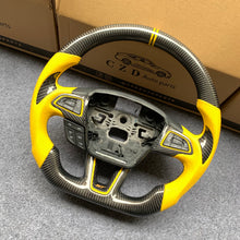 Load image into Gallery viewer, CZD auto parts for Ford Escape 2017-2019 carbon fiber steering wheel with yellow perforated leather side