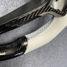 Load image into Gallery viewer, czd auto parts carbon fiber steering wheel for Infiniti G25 G35 G37 G37X 2007-2015 with white perforated leather