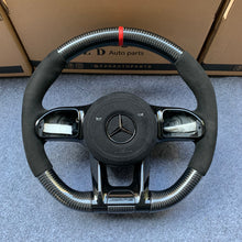 Load image into Gallery viewer, CZD auto parts for Mercedes Benz AMG A35 W177 GT C190 C43 W205 C63S W205 CLA35 C118 2019-2021 carbon fiber steering wheel with black alcantarra leather