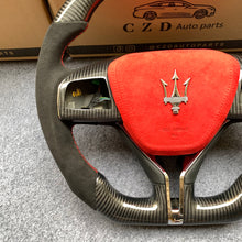 Load image into Gallery viewer, CZD auto parts carbon fiber steering wheel for Maserati Ghibli M157 2014-2019 with red airbag cover