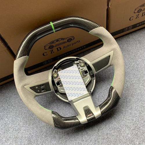 CZD auto parts carbon fiber steering wheel for camaro 2010-2011 with green stitching