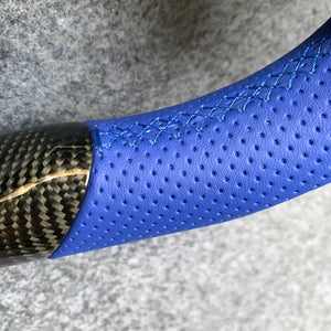 CZD Autoparts For Toyota Avalon 2018-2022 carbon fiber steering wheel blue perforated leather sides