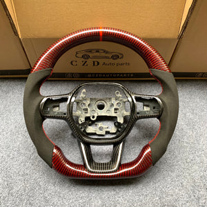 CZD Autoparts For Honda 11th gen Civic carbon fiber steering wheel black alcantara sides