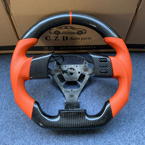 CZD autoparts for Infiniti FX35 FX45 S50 2003-2008 carbon fiber steering wheel with orange perforated leather side