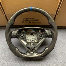Load image into Gallery viewer, CZD auto parts for volvo s60 2005-2009 carbon fiber steering wheel with blue stripe line