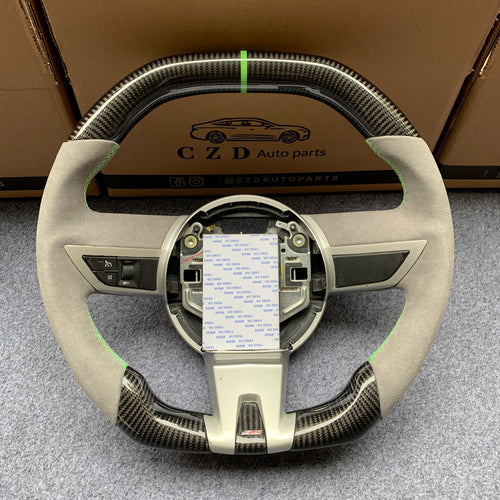 CZD auto parts carbon fiber steering wheel for camaro 2010-2011 with green stripe