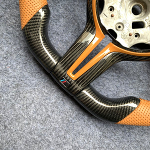 CZD Autoparts For BMW X5M X4 carbon fiber steering wheel inner trim in gloss yellow