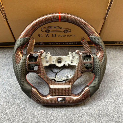 CZD auto parts carbon fiber steering wheel for Lexus RC300 RC350 2014-2020 with red wires carbon fiber