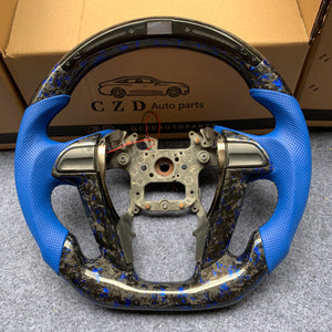 czd auto parts carbon fiber steering wheel for Honda 8th gen Accord 2008-2012 with blue perforated leather