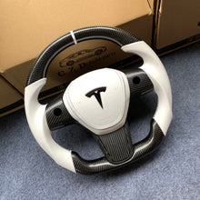 Load image into Gallery viewer, CZD Tesla Model 3 2017/2018/2019/2020 carbon fiber steering wheel with airbag cover