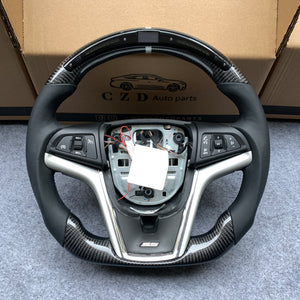 CZD auto parts carbon fiber steering wheel for Chevrolet 5th gen Camaro 2010-2015 with silver stripe