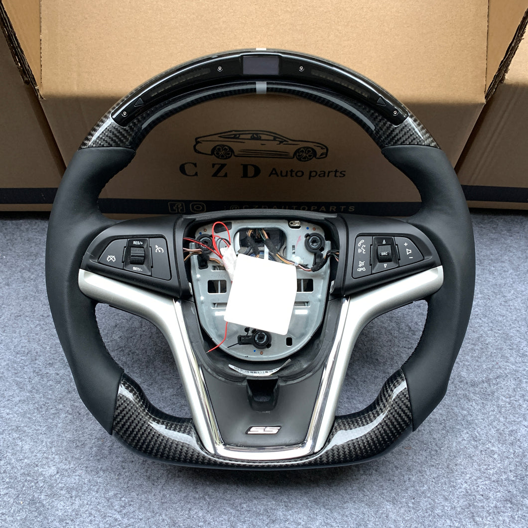 CZD auto parts carbon fiber steering wheel for Chevrolet 5th gen Camaro 2010-2015 with silver stripe