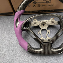 Load image into Gallery viewer, CZD autoparts for Infiniti G25 G35 G37 G37X 2007-2015 carbon fiber steering wheel with purple perforated leather side