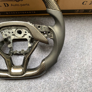 CZD Autoparts for Honda Insight 2019-2021 carbon fiber steering wheel gloss balck carbon fiber top and bottom