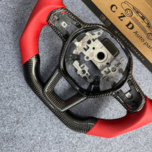 Load image into Gallery viewer, CZD auto parts for Honda 11th gen Civic XI 2021-2022 carbon fiber steering wheel with red perforated leather side