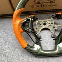 Load image into Gallery viewer, CZD auto parts for Honda Ridgeline 2017-2020 carbon fiber steering wheel with orange perforated leather side