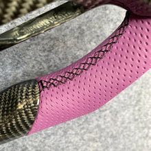 Load image into Gallery viewer, czd auto parts carbon fiber steering wheel for Infiniti G37 with purple perforated leather