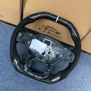 CZD Auto Parts carbon fiber steering wheel for Ford F-450 2017-2021 with flat top flat bottom shape