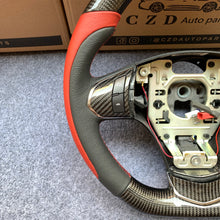 Load image into Gallery viewer, CZD auto parts for  Chevrolet Corvette C6 Z06 C6 2005-2013 carbon fiber steering wheel with outside red leather and inside black leather
