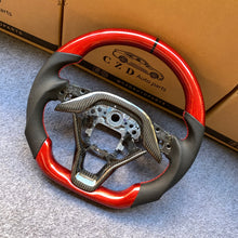 Load image into Gallery viewer, CZD auto parts for Honda Insight 2019-2021 carbon fiber steering wheel with red carbon fiber top &amp; bottom